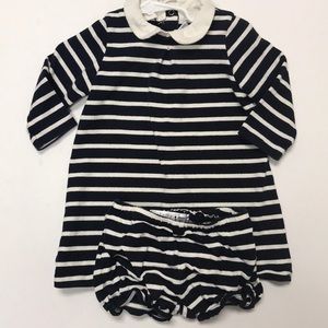 Petit Bateau navy striped dress and bloomers